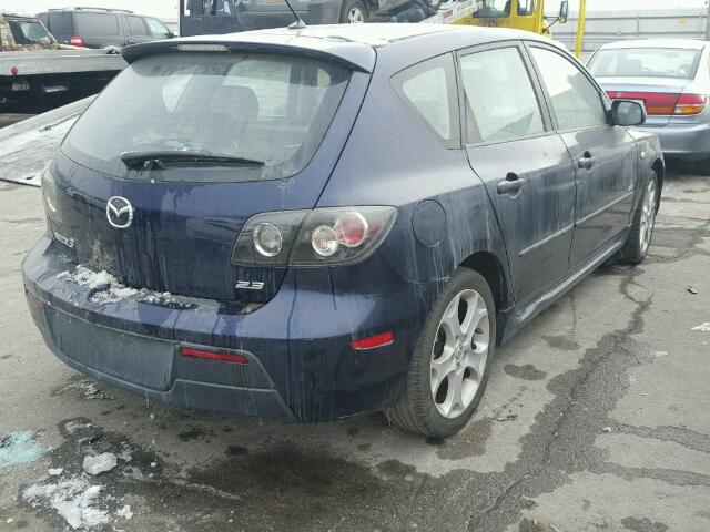 JM1BK344881166113 - 2008 MAZDA 3 HATCHBAC BLUE photo 4