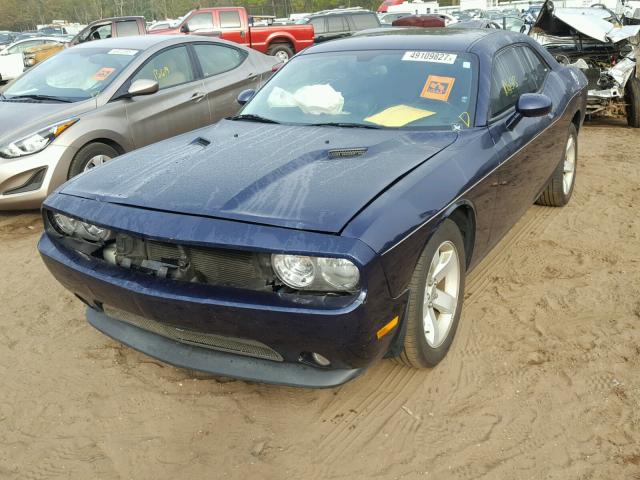 2C3CDYAG1DH742330 - 2013 DODGE CHALLENGER BLUE photo 2