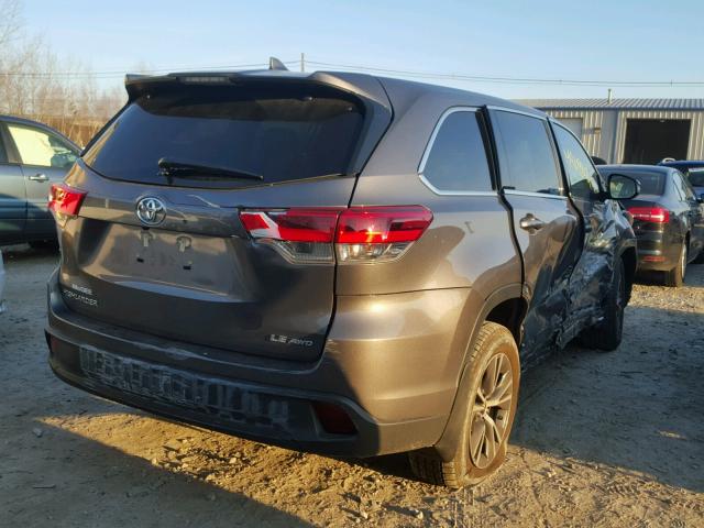 5TDBZRFH3HS423065 - 2017 TOYOTA HIGHLANDER GRAY photo 4