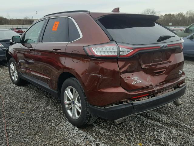 2FMTK3J97FBB19480 - 2015 FORD EDGE SEL BROWN photo 3