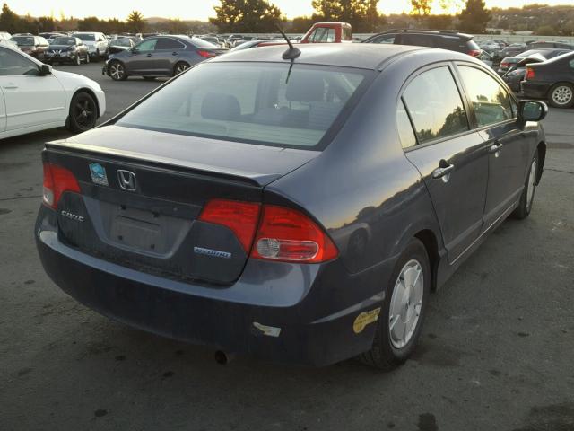 JHMFA362X7S007889 - 2007 HONDA CIVIC HYBR GRAY photo 4