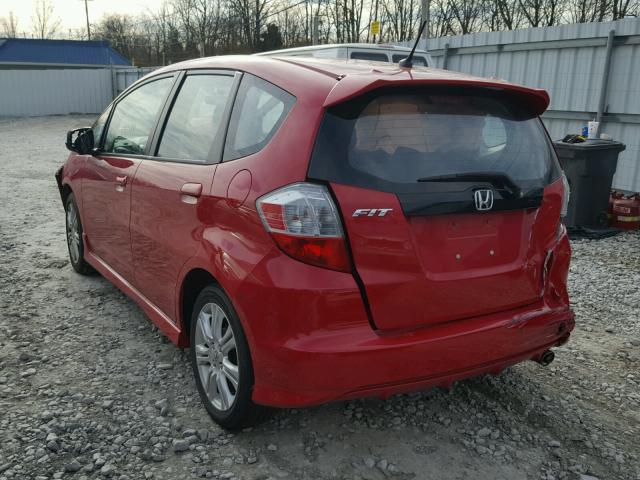 JHMGE8H40AC033956 - 2010 HONDA FIT SPORT RED photo 3