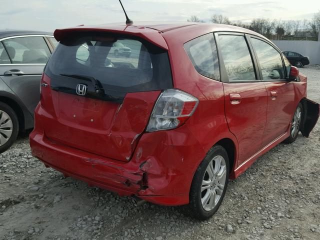 JHMGE8H40AC033956 - 2010 HONDA FIT SPORT RED photo 4