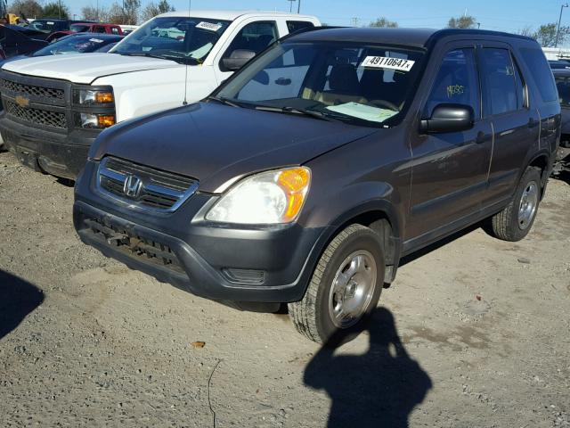 JHLRD78402C006221 - 2002 HONDA CR-V LX BROWN photo 2