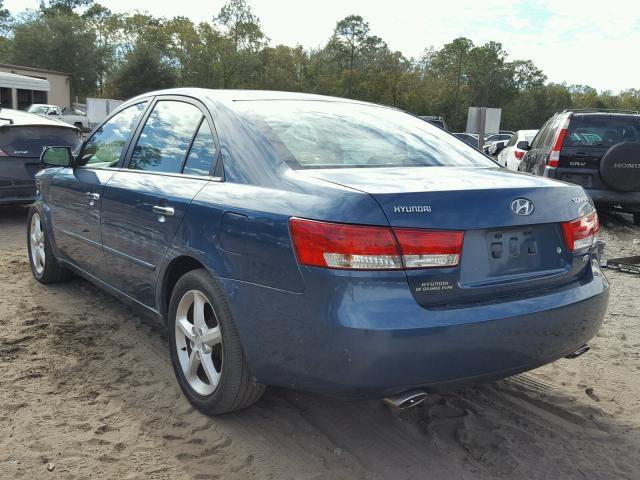 5NPEU46F86H066594 - 2006 HYUNDAI SONATA GLS BLUE photo 3