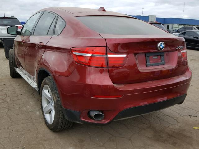 5UXFG2C50E0H10968 - 2014 BMW X6 XDRIVE3 RED photo 3