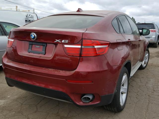 5UXFG2C50E0H10968 - 2014 BMW X6 XDRIVE3 RED photo 4