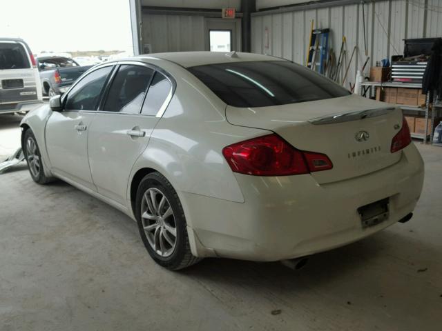 JNKBV61E28M214529 - 2008 INFINITI G35 WHITE photo 3