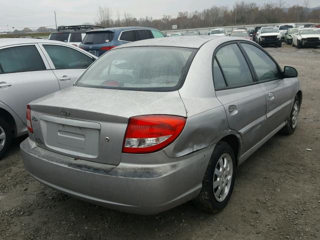 KNADC125446351002 - 2004 KIA RIO SILVER photo 4