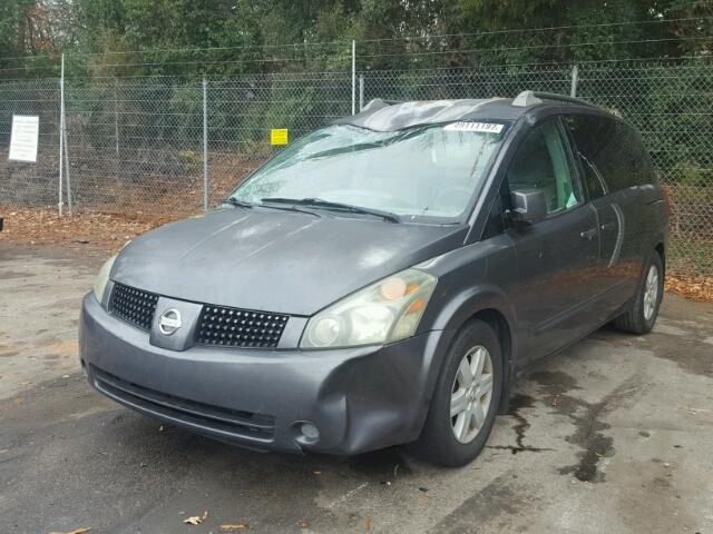 5N1BV28U34N370344 - 2004 NISSAN QUEST S GRAY photo 2