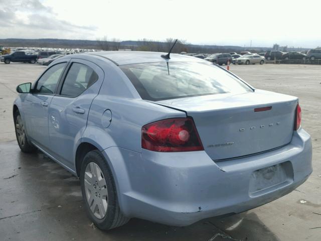 1C3CDZAB1DN730308 - 2013 DODGE AVENGER SE BLUE photo 3