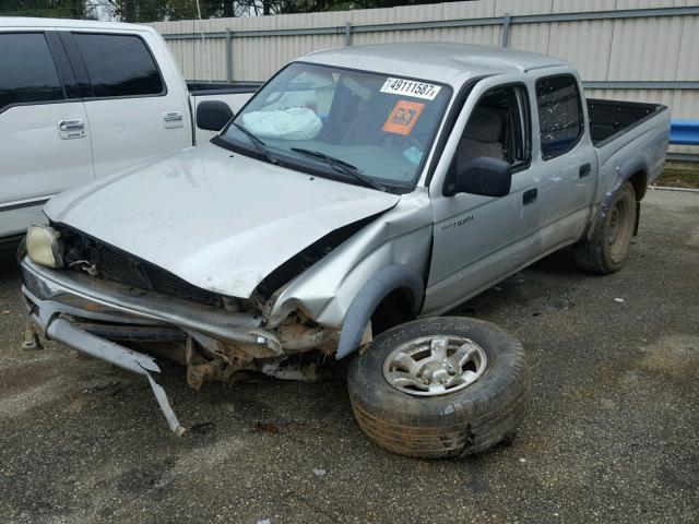 5TEHN72N62Z001291 - 2002 TOYOTA TACOMA DOU SILVER photo 2