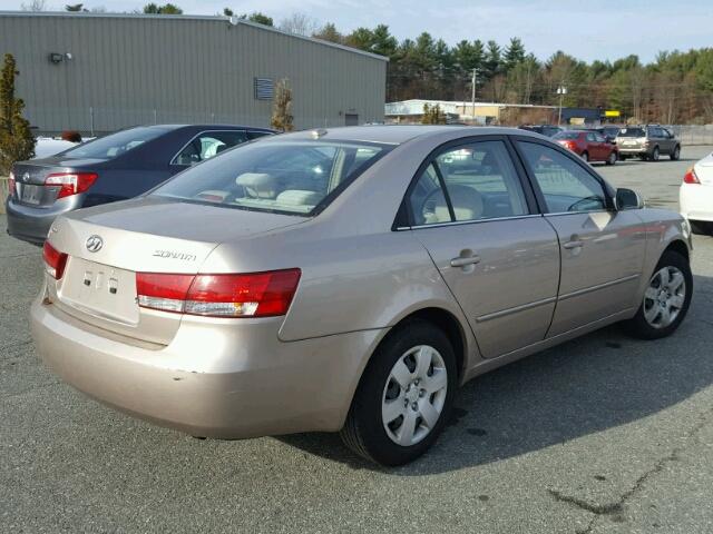 5NPET46C58H374558 - 2008 HYUNDAI SONATA BEIGE photo 4