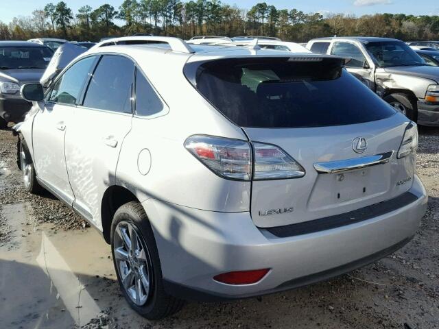 2T2ZK1BA9AC006430 - 2010 LEXUS RX 350 SILVER photo 3