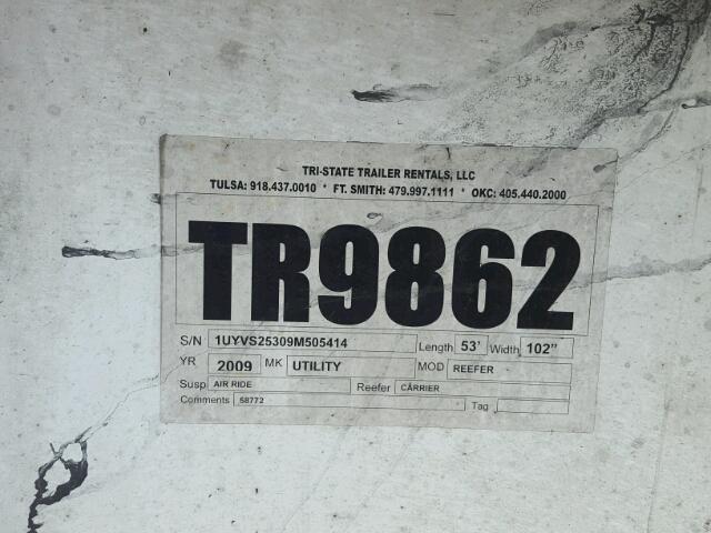 1UYVS25309M505414 - 2009 UTILITY TRAILER WHITE photo 10