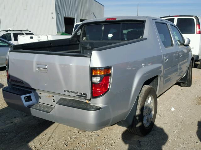 2HJYK16437H540408 - 2007 HONDA RIDGELINE SILVER photo 4