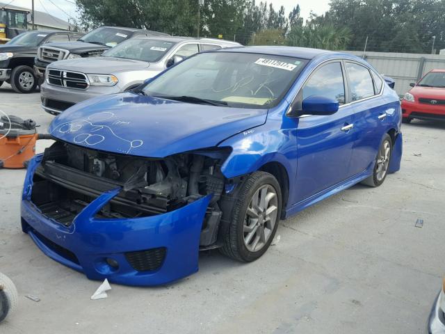 3N1AB7APXEL643021 - 2014 NISSAN SENTRA S BLUE photo 2