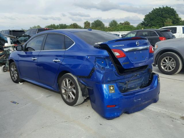 3N1AB7APXEL643021 - 2014 NISSAN SENTRA S BLUE photo 3