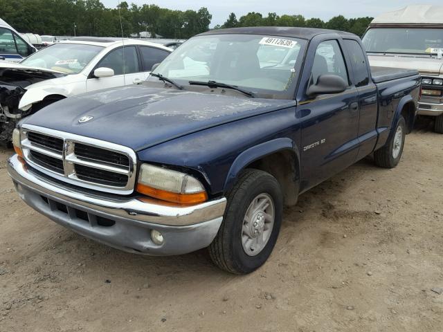 1B7GL42X92S517294 - 2002 DODGE DAKOTA SLT BLUE photo 2