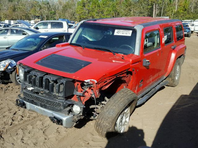 5GTEN13E588124260 - 2008 HUMMER H3 RED photo 2