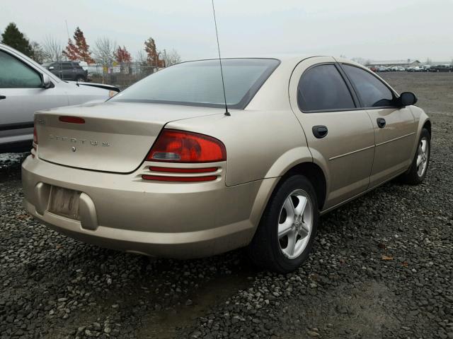 1B3EL36R54N301975 - 2004 DODGE STRATUS SE GOLD photo 4