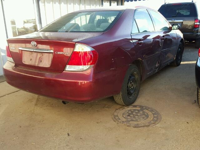 4T1BE32K15U069527 - 2005 TOYOTA CAMRY LE მუქწითელი ფოტო 4