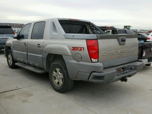 3GNEK13T62G107989 - 2002 CHEVROLET AVALANCHE TAN photo 3