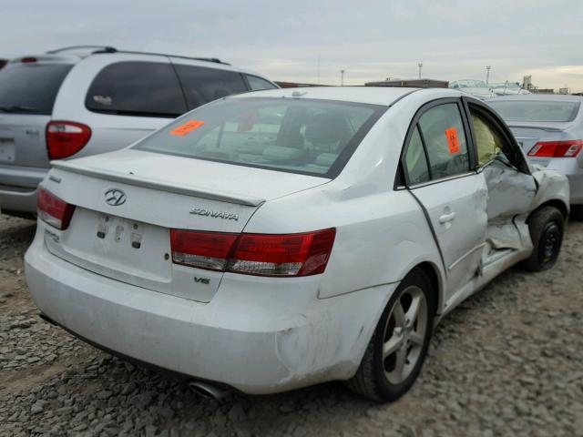 5NPEU46F58H347402 - 2008 HYUNDAI SONATA SE WHITE photo 4