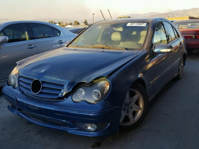 WDBRF61J23E014276 - 2003 MERCEDES-BENZ C 240 BLUE photo 2