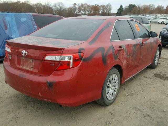 4T4BF1FK6ER408574 - 2014 TOYOTA CAMRY L RED photo 4