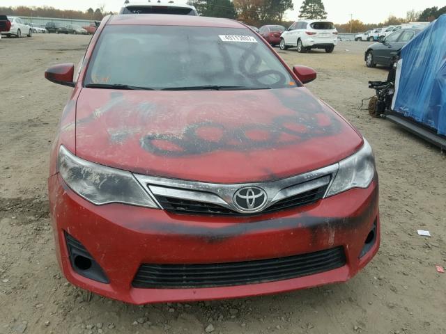 4T4BF1FK6ER408574 - 2014 TOYOTA CAMRY L RED photo 9