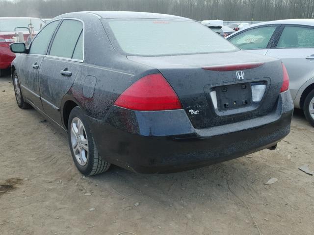 1HGCM56747A211601 - 2007 HONDA ACCORD EX BLACK photo 3