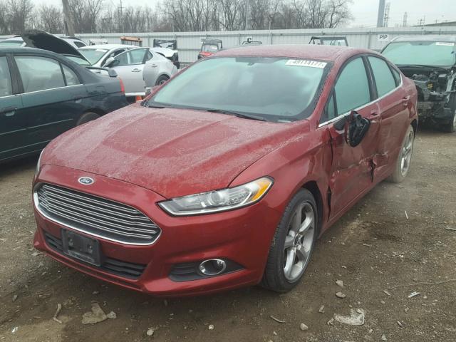 3FA6P0HD1FR191679 - 2015 FORD FUSION SE RED photo 2