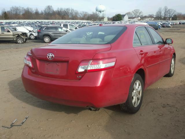 4T4BF3EK7BR176320 - 2011 TOYOTA CAMRY BASE RED photo 4