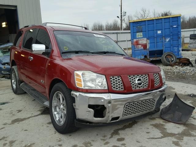 5N1AA08A15N703028 - 2005 NISSAN ARMADA SE MAROON photo 1