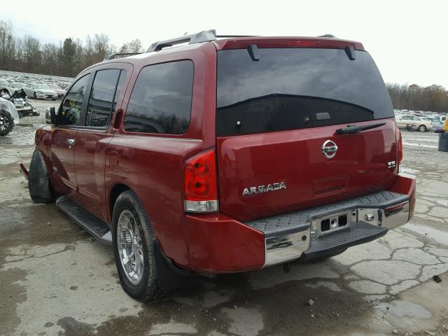 5N1AA08A15N703028 - 2005 NISSAN ARMADA SE MAROON photo 3