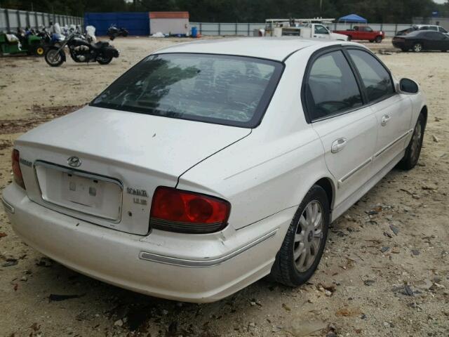 KMHWF35HX3A786389 - 2003 HYUNDAI SONATA GLS WHITE photo 4