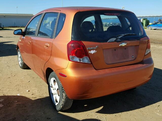 KL1TD66697B730835 - 2007 CHEVROLET AVEO BASE Pomarańczowy zdjęcie 3