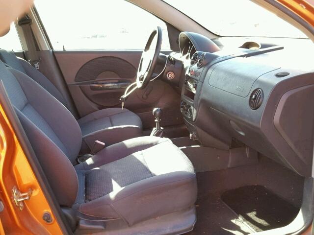 KL1TD66697B730835 - 2007 CHEVROLET AVEO BASE Pomarańczowy zdjęcie 5