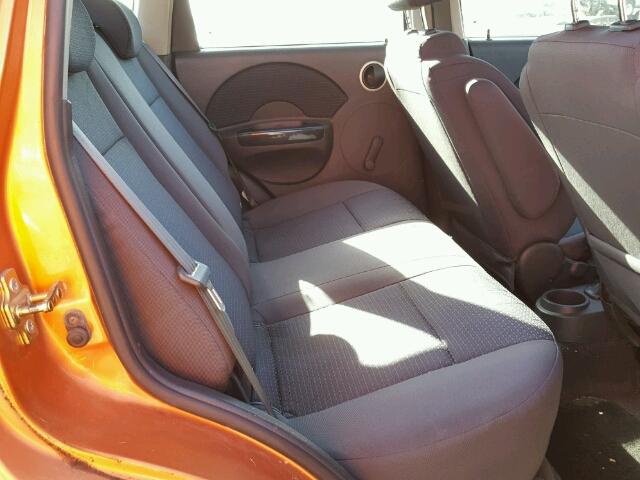 KL1TD66697B730835 - 2007 CHEVROLET AVEO BASE Pomarańczowy zdjęcie 6