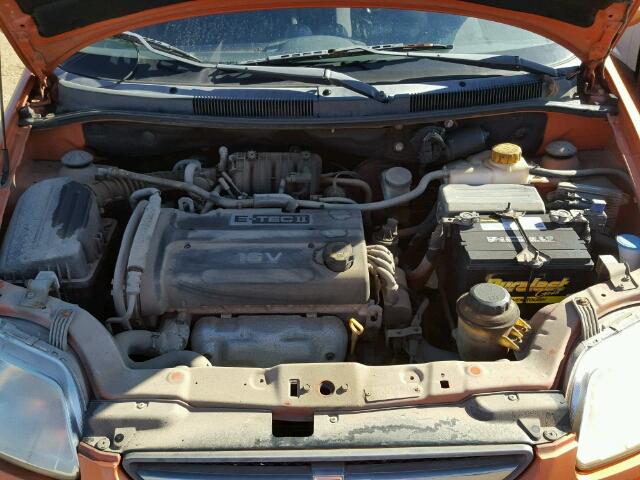 KL1TD66697B730835 - 2007 CHEVROLET AVEO BASE Pomarańczowy zdjęcie 7