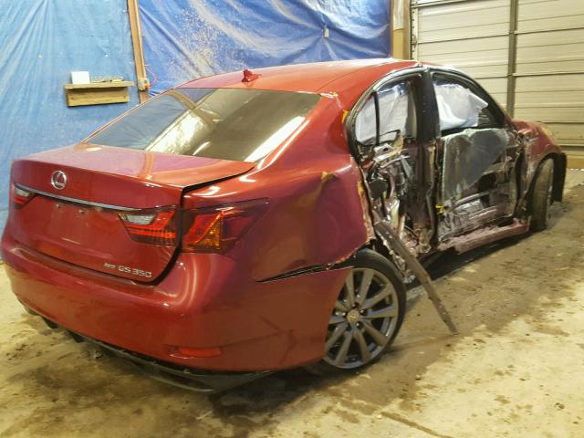 JTHCE1BL2D5007969 - 2013 LEXUS GS 350 RED photo 4