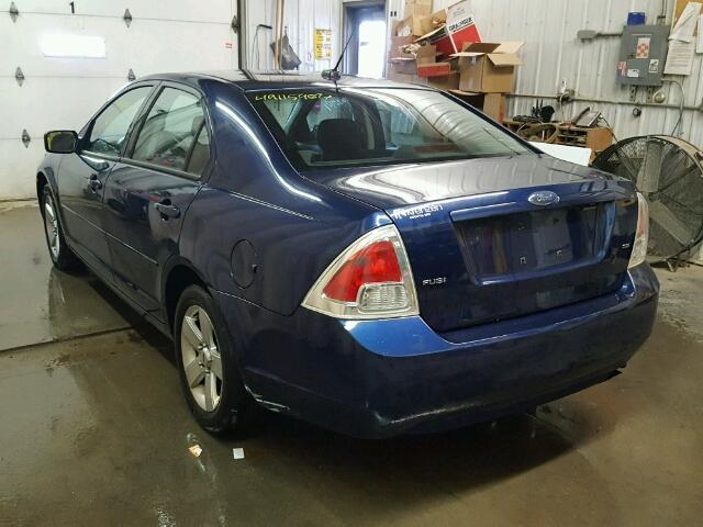 3FAHP07ZX7R252079 - 2007 FORD FUSION SE BLUE photo 3