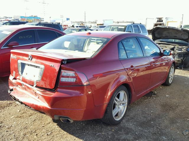 19UUA66247A031087 - 2007 ACURA TL RED photo 4