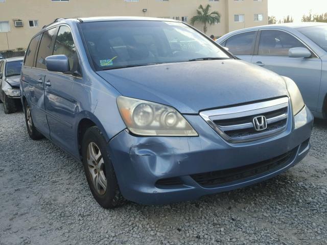 5FNRL38745B092255 - 2005 HONDA ODYSSEY EX BLUE photo 1