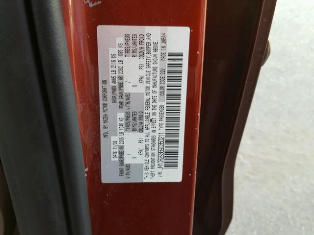 JM1CR293690350211 - 2009 MAZDA 5 RED photo 10