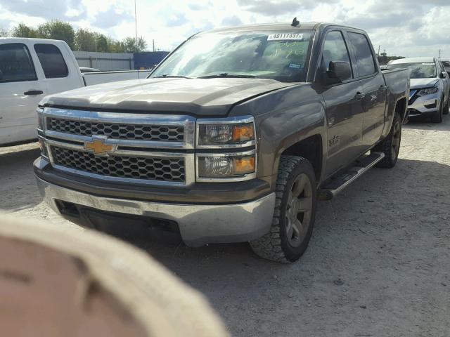 3GCUKREC1EG566870 - 2014 CHEVROLET SILVERADO BROWN photo 2