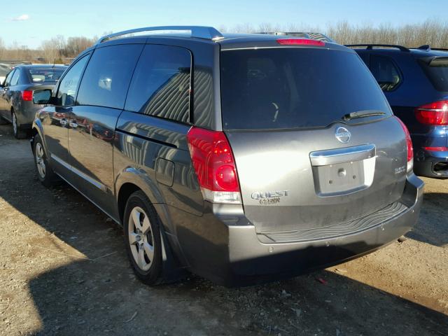 5N1BV28U47N120194 - 2007 NISSAN QUEST S GRAY photo 3