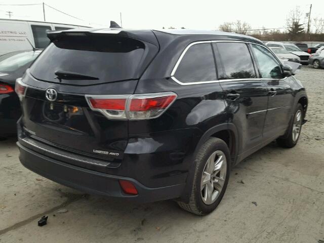 5TDDKRFH9GS347606 - 2016 TOYOTA HIGHLANDER BLACK photo 4