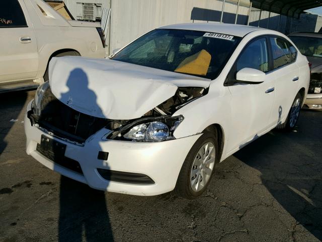 3N1AB7AP3EL635780 - 2014 NISSAN SENTRA S WHITE photo 2